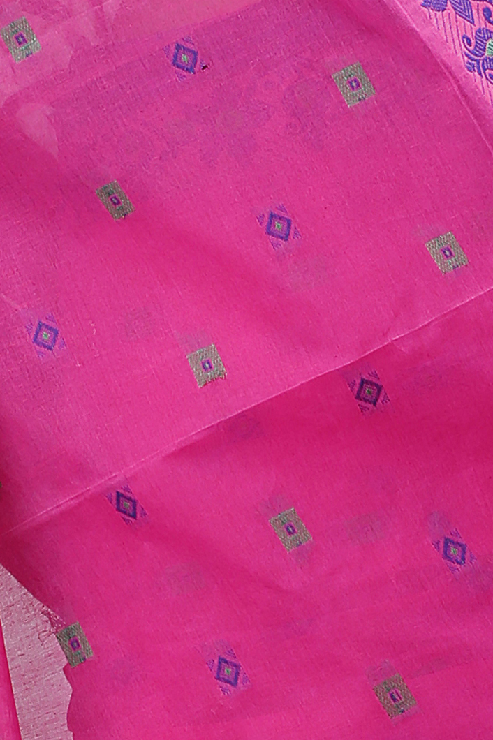 Purple Pure Cotton Ramala Tant Saree (962)